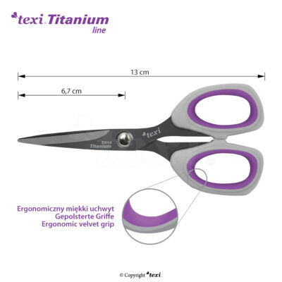 2-Pack Skräddarsaxar Texi Titanium (21cm & 13cm) texi titanium tiduo850 titanium coated dressmaker shears 8 1 4 21 cm and hobby craft scissors 5 1 4 13 cm 1