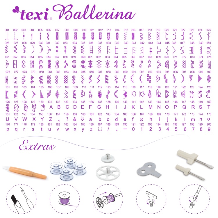 TEXI BALLERINA, Datoriserad multifunktionell symaskin img 2831 1