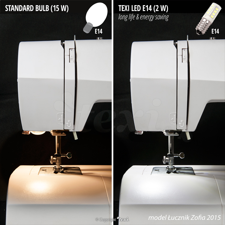 Symaskinslampa skruv texi led e14 led lamp for household sewing machine 230 v 2 w 1
