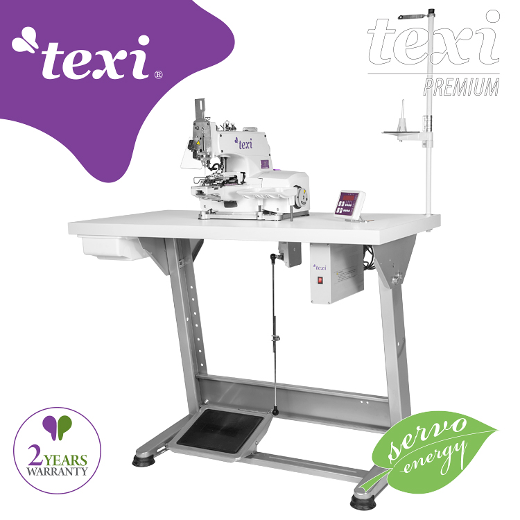 texi x premium ex button sewing machine with an electronic selection of stitches number and built in ac servo motor the complete sewing machine with 2 years warranty
